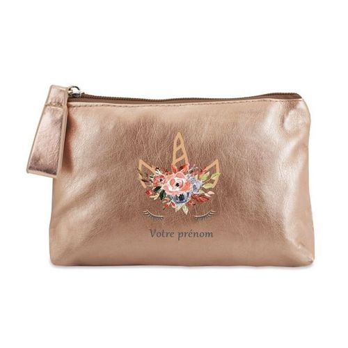 Porte monnaie dore pochette licorne eyes