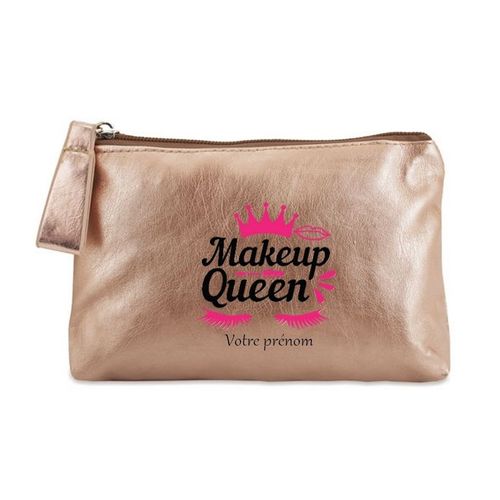 Porte monnaie dore pochette makeup queen