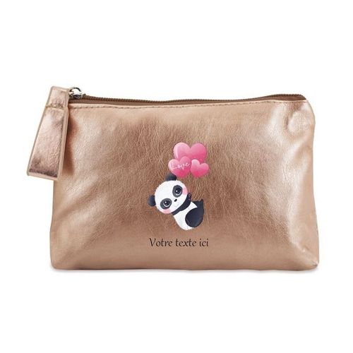 Porte monnaie dore pochette panda et ballon