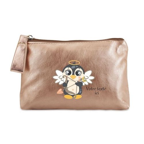 Porte monnaie dore pochette pingouin ange love