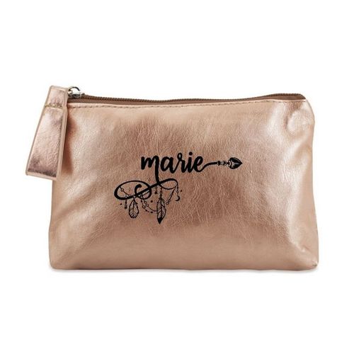Porte monnaie dore pochette prenom lune