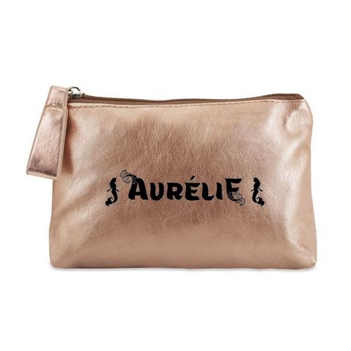 Porte monnaie dore pochette prenom sirene