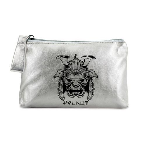 Porte monnaie argent pochette casque de samourai