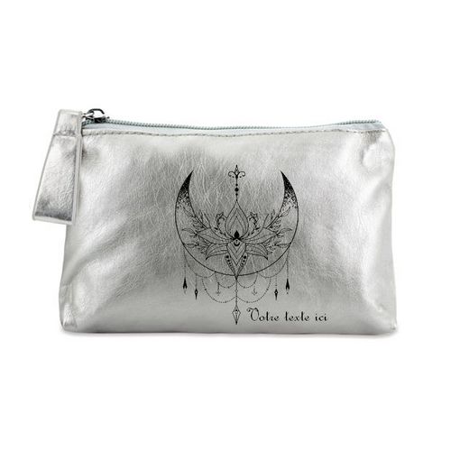 Porte monnaie argent pochette lotus astrologie