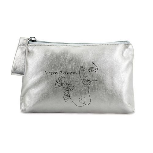 Porte monnaie argent pochette femme line art 2