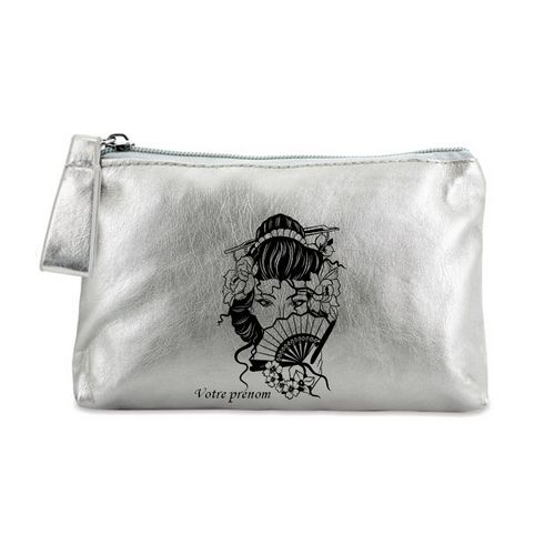 Porte monnaie argent pochette geisha japan anime