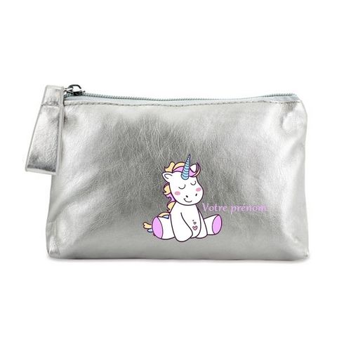 Porte monnaie argent pochette licorne enjoy