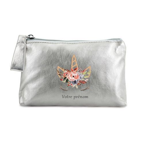 Porte monnaie argent pochette licorne eyes