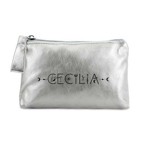 Porte monnaie argent pochette prenom signe astrologique