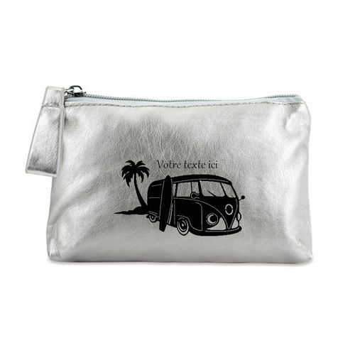 Porte monnaie argent pochette van hawai et surf