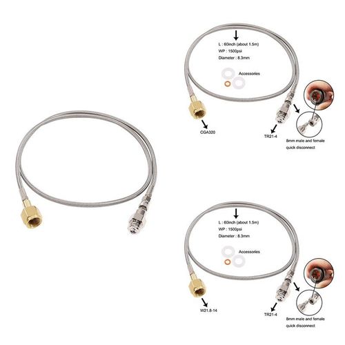 Kit d'adaptateur de tuyau CO2, 1.5 M 60 pouces, tuyau externe d'eau de Soda, Kit d'adaptateur de raccordement accessoires de Soda
