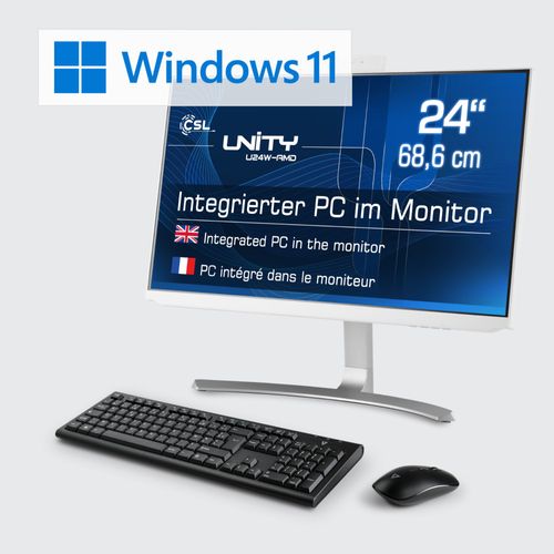 PC tout-en-un CSL Unity U24W-AMD / 5700G / 2000 Go / 32 Go RAM / Win 11 Famille