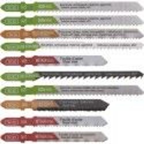 Assortiment 10 lame scie sauteuse bois métal multi matériaux carrelage accroche en T SCID