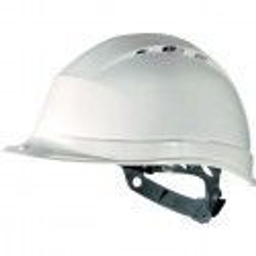 Casque ventilé protection de chantier serrage glissière réglable blanc DELTA PLUS