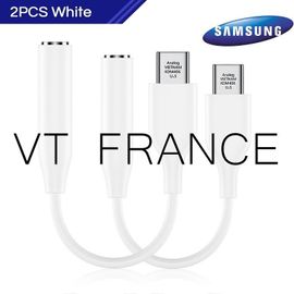 Samsung Adaptateur USB-C a Jack 3.5mm, Couleur: Blanc 2pcs