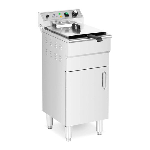 Friteuse électrique 13 litres 5 000 watts robinet de vidange zone froide sur armoire professionnelle acier inoxydable Helloshop26 14_0003985