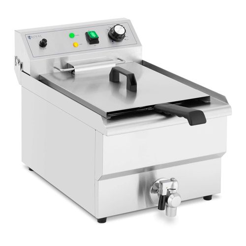 Friteuse électrique 13 litres 3000 watts robinet de vidange zone froide professionnel acier inoxydable Helloshop26 14_0003986