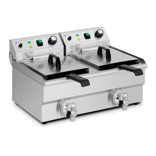 Friteuse électrique 2 x 11 litres 230 volts professionnelle acier inoxydable Helloshop26 14_0003987