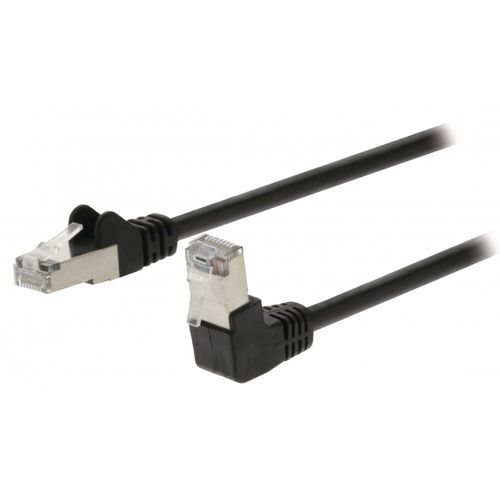 Valueline - Cordon de raccordement - RJ-45 (M) incliné pour RJ-45 (M) droit - 5 m - SF/UTP - CAT 5e - moulé - noir