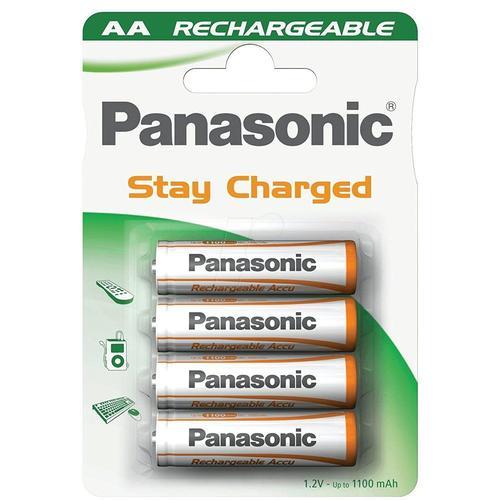 Panasonic - P6/4BC1000 - Lot de 4 piles AA rechargeables - 1000mAh