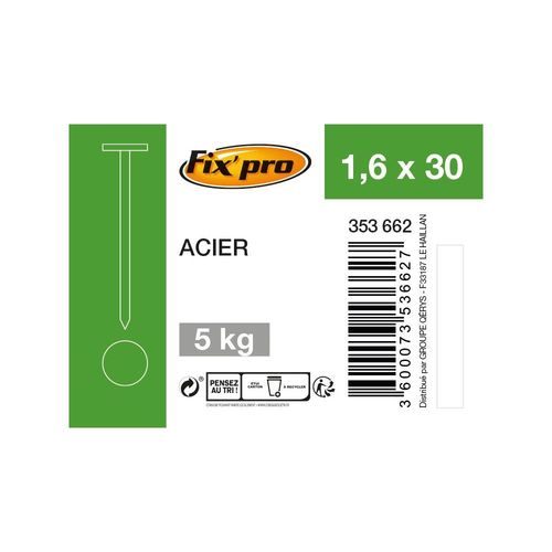 POINTE ACIER TP 1,6X30 /5KG