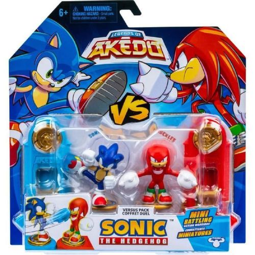 Duo De Figurines Sonic Vs Knuckles - Moose Toys - Akedo - Pack De Combat Rapide. 2 Figurines Et Contrôleurs Inclus