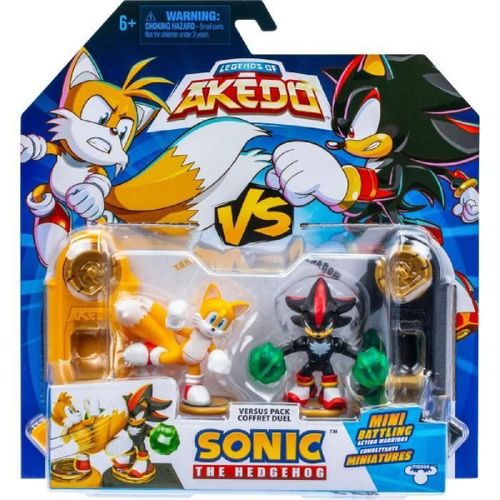Duo De Figurines Tails Vs Shadow - Moose Toys - Akedo - Pack De Combat Rapide. 2 Figurines Et Contrôleurs Inclus