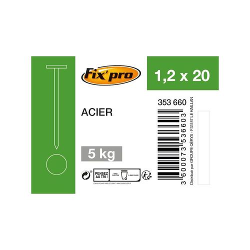 POINTE ACIER TP 1,2X20 /5KG