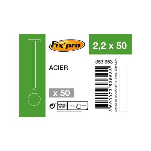 POINTE ACIER TP 2,2X50 /50