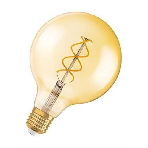 OSRAM Vintage Edition 1906 Ampoule LED à Filament Spirale | Culot E27 | Forme Globe 125mm Or Ambrée | Dimmable | Blanc Chaud 200