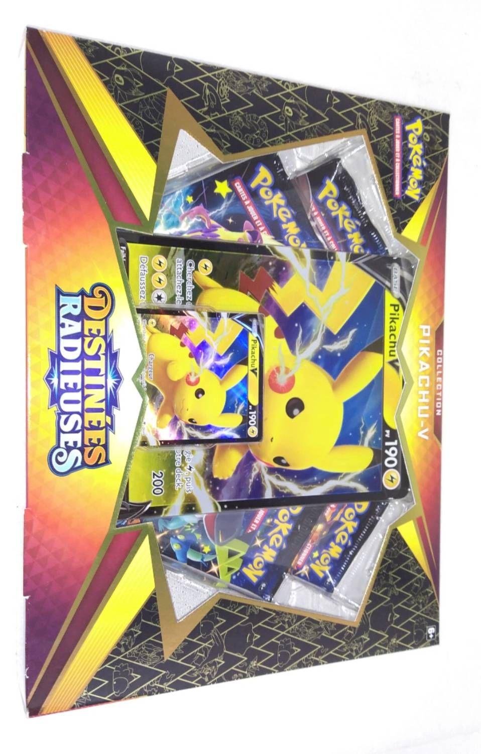 ASMODEE Coffret 4 Boosters Destinées Radieuses - Pokémon Pikachu-V