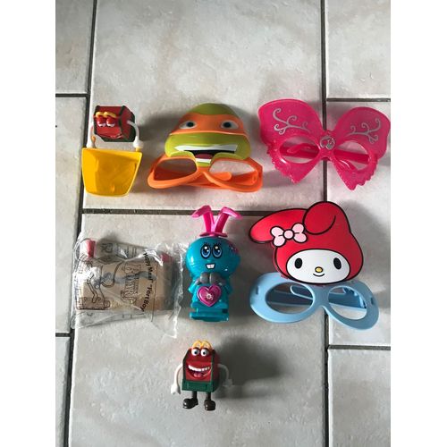 Lot De 7 Jouets Mac Donalds Diverses ( Lunettes Tortues Ninja, Fort Boyard¿)