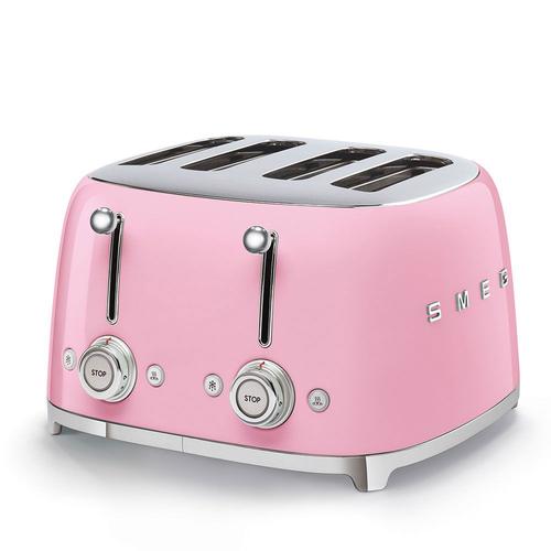 Smeg 50's Style TSF03PKEU - Grille-pain - 4 tranche - 4 Emplacements - rose