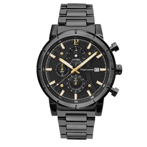 Pierre Lannier Criterium Montre Homme Chronographe Acier Noir 225h439