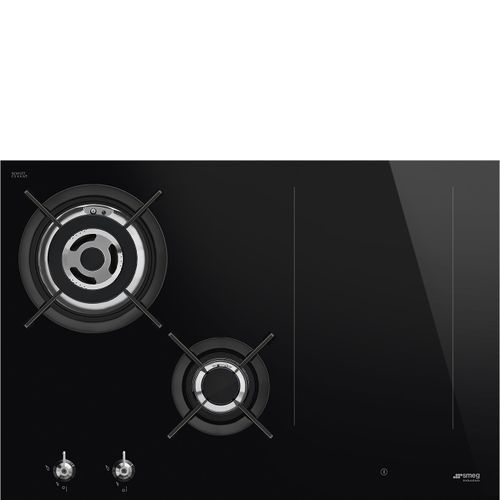 Smeg PM3743D Table de cuisson mixte induction et gaz Noir - 4 foyers