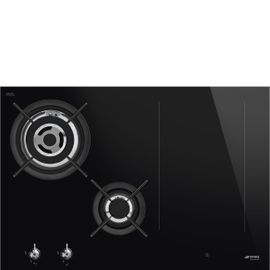 Smeg PM3743D Table de cuisson mixte induction et gaz Noir - 4 foyers