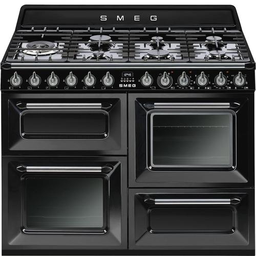 Smeg Victoria TR4110BL1 - Cuisinière (four à deux étages) - pose libre - largeur : 110 cm - profondeur : 60 cm - hauteur : 91 cm - noir