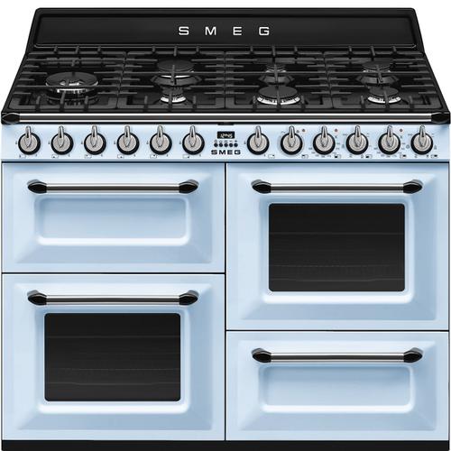 Smeg Victoria TR4110AZ - Cuisinière (four à deux étages) - pose libre - largeur : 110 cm - profondeur : 60 cm - hauteur : 91 cm - azur