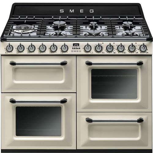 Smeg Victoria TR4110P1 - Cuisinière (four à deux étages) - pose libre - largeur : 110 cm - profondeur : 60 cm - hauteur : 91 cm - crème