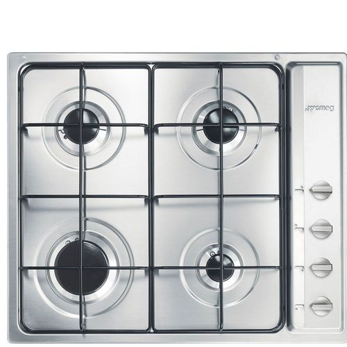 Smeg Selection S64S - Table de cuisson au gaz - 4 plaques de cuisson - Niche - largeur : 55.5 cm - profondeur : 47.8 cm - acier inoxydable