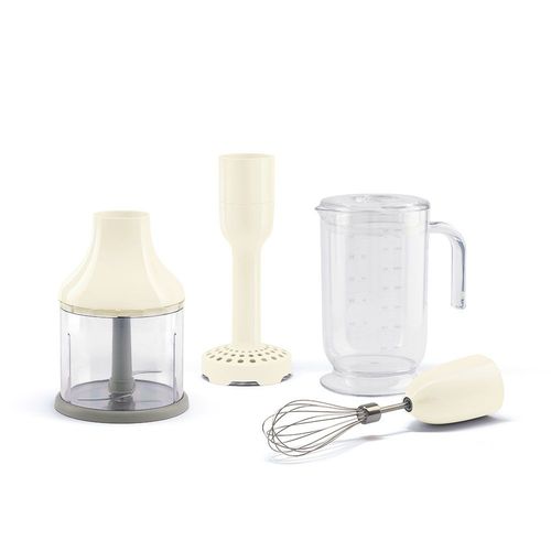 Smeg HBAC11CR Accessoires pour Mixeur Plongeant, crème : Carafe, Blol hachoir, Presse-purée, Fouet à fils