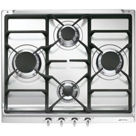 Smeg S60GHS - Table de cuisson au gaz - 4 plaques de cuisson - Niche - largeur : 55 cm - profondeur : 47.8 cm - acier inoxydable
