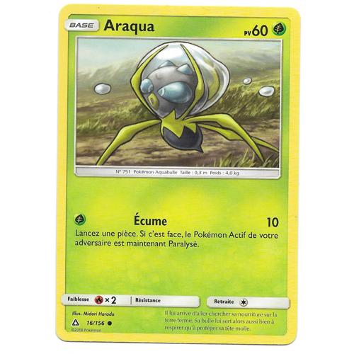 Carte Pokémon - Araqua Pv 60 16/156 - Carte Commune - Soleil Et Lune - Ultra Prisme