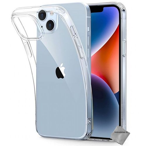 Coque Pour Apple Iphone 14 Plus - Housse Etui Silicone Gel Fine + Verre Trempe - Transparent Tpu