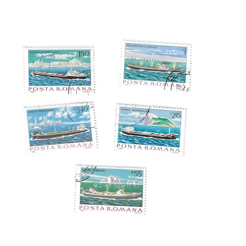Roumanie - Lot De 5 Timbres Oblitérés "Bateaux" 1979