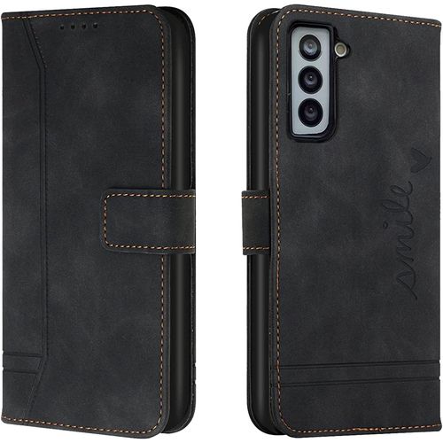 Coque Pour Samsung Galaxy S22 Plus, Etui Portefeuille Samsung S22 Plus, Protection Etui À Rabat Housse En Cuir Pu Avec Antichoc Tpu [Fermoir Magnétique] Pour Samsung S22 Plus (Noir)