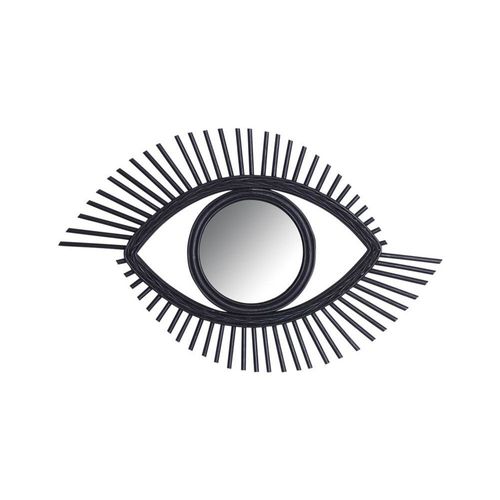 Miroir Oeil En Rotin Noir