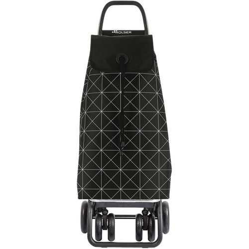 Chariot pliable 4 roues noir et blanc