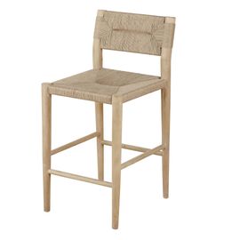 Chaise Pour Îlot Central En Bois De Manguier Et Sisal H65