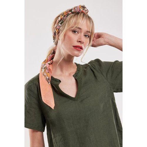 Foulard Imprimé - Coton Femme Imp. Fleurs Vintage Bisque Tu